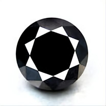 1.37ct Round Cut Natural Black Diamond Carbonado